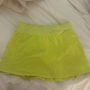 Neon yellow Lululemon tennis skirt
